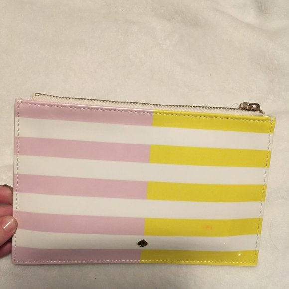 kate spade Two-Tone Stripe Pencil Pouch nwt *FLAWED/PLEASE READ* - Picture 2 of 4